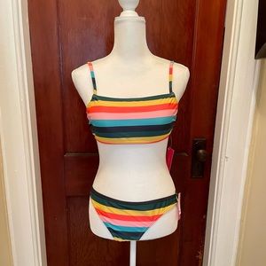Xhilaration Striped Square Neck Bikini